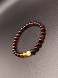 Bernstein-Armband mit roten und gelben Perlen, handgefertigt aus echtem Ostsee-Bernstein