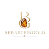 Bernstein Gold Logo mit Bernstein-Stein und elegantem Schriftzug